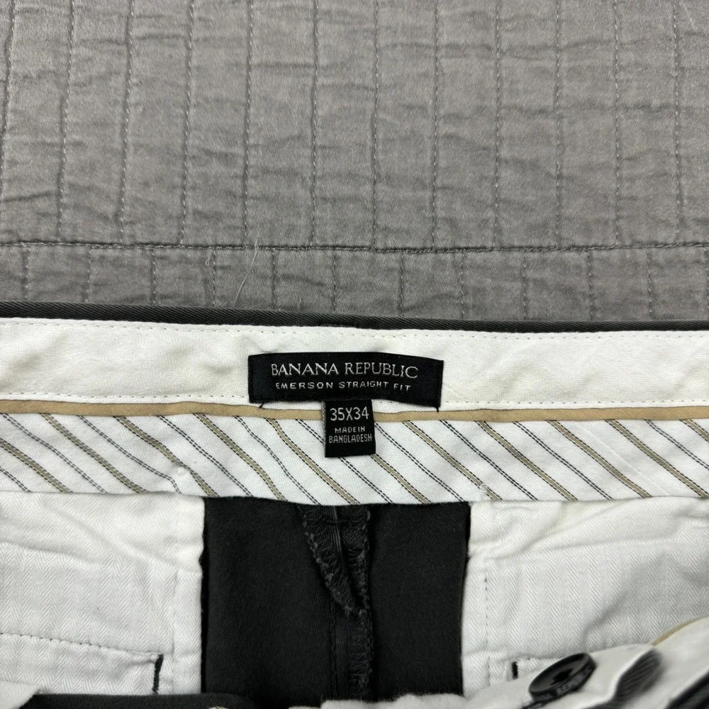 Banana Republic Emerson Straight Fit Chinos Men 35x34 (35x31) Charcoal Gray Pant